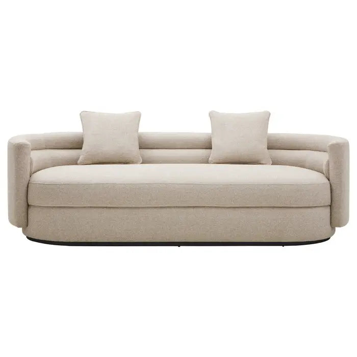 Orman Ivory Linen Fabric 3 Seater Sofa