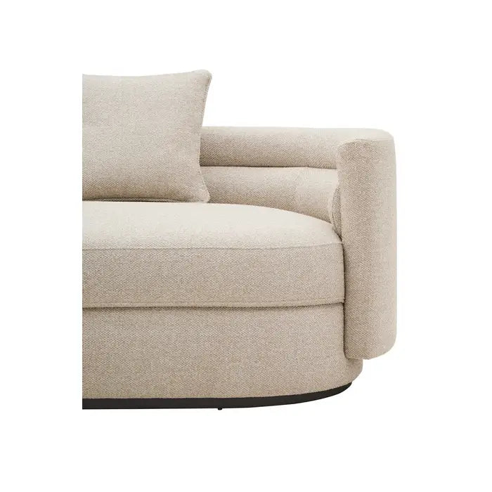 Orman Ivory Linen Fabric 3 Seater Sofa