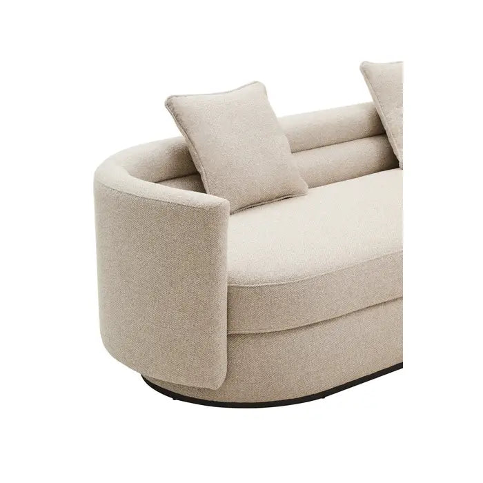 Orman Ivory Linen Fabric 3 Seater Sofa