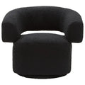 Oliveira Black Boucle Fabric Revolving Armchair