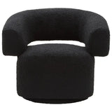 Oliveto Black Boucle Fabric Revolving Armchair