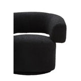 Oliveto Black Boucle Fabric Revolving Armchair
