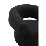 Oliveto Black Boucle Fabric Revolving Armchair