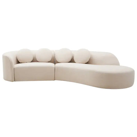 Ovada Cream Linen Fabric 3 Seater Sofa