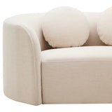 Ovada Cream Linen Fabric 3 Seater Sofa