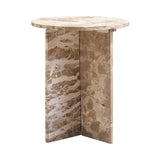 Santino Round Chocolate Marble Side Table