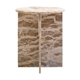 Santino Round Chocolate Marble Side Table