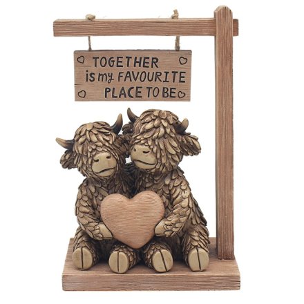 Hughie Highland Cow Together