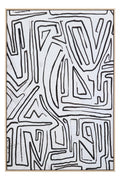 Asetto Abstract Black and Cream Textured Wall Art