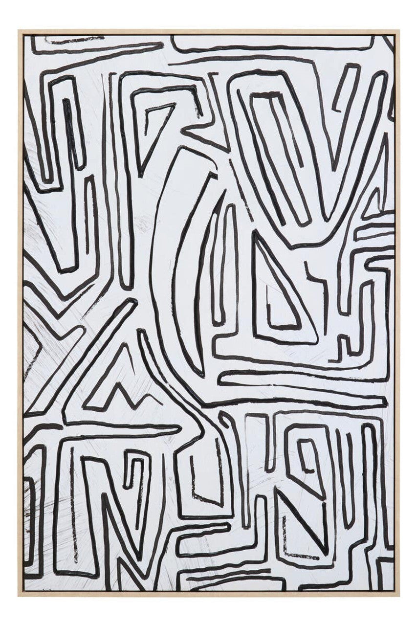 Asetto Abstract Black and Cream Textured Wall Art