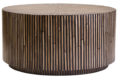 Barida Bamboo Inlay Round Coffee Table