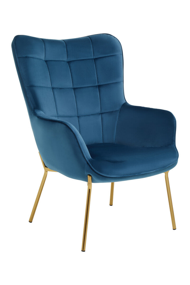 Station Blue Velvet Chair