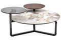 3 Tier Round Ceramic Marble Effect Coffee Table