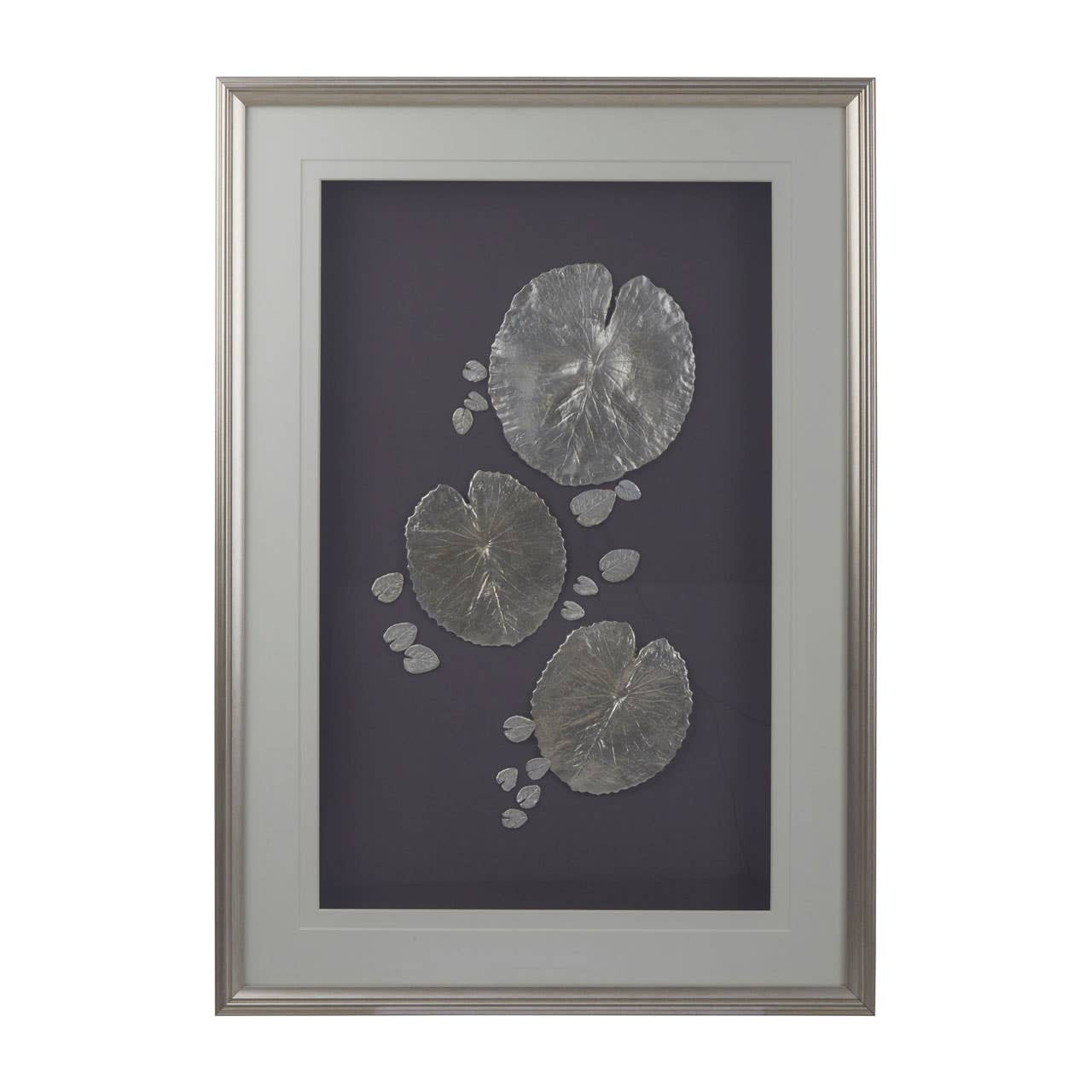 Nastle Silver Leaf Design Framed Wall Art