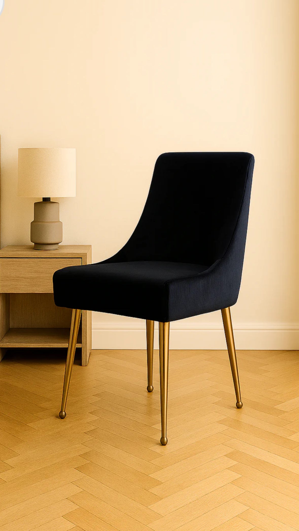 G-Milan Black Chair gold legs