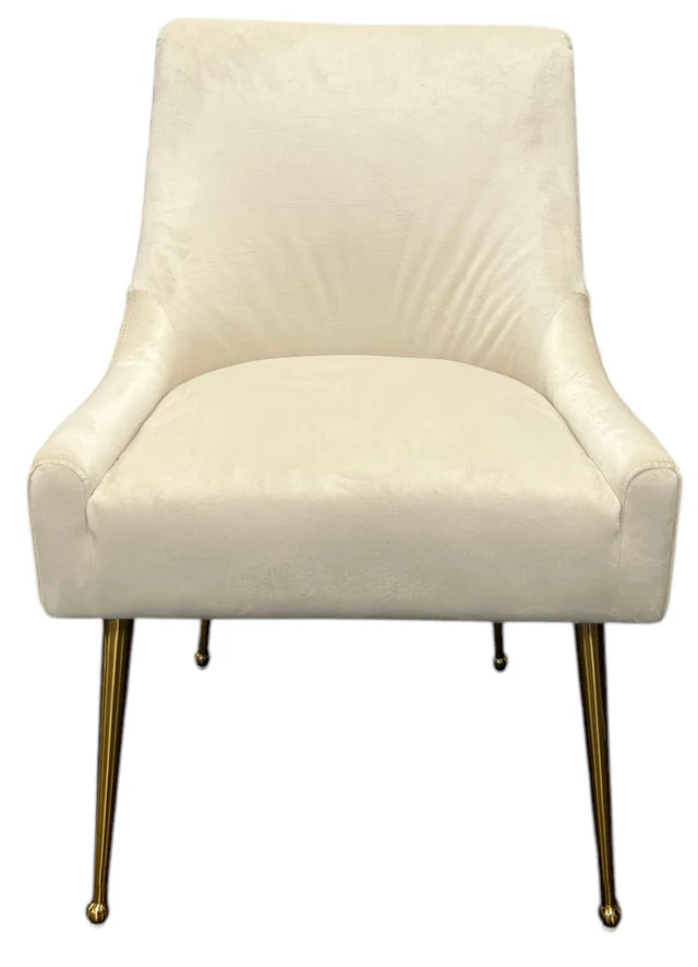 G-Milan Ivory Chair Gold Legs