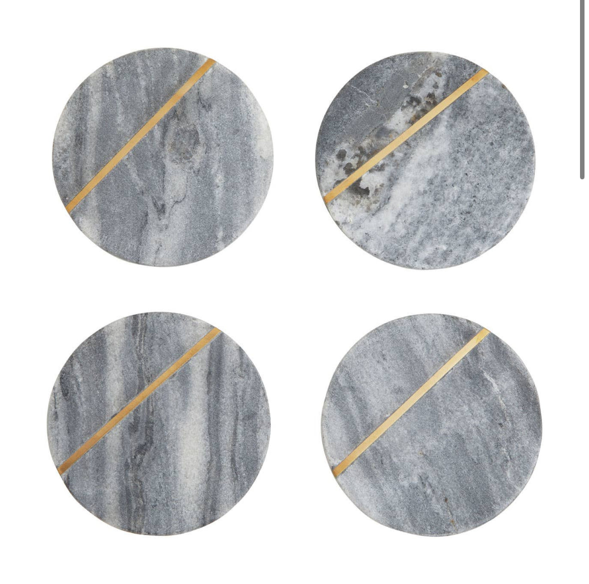 Kaza Set of Four Grey Marble Coasters