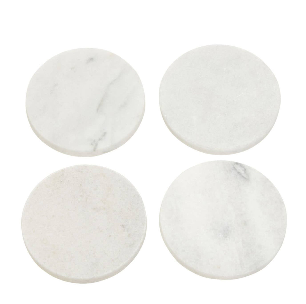 india Set of 4 White Marble Round Coasters