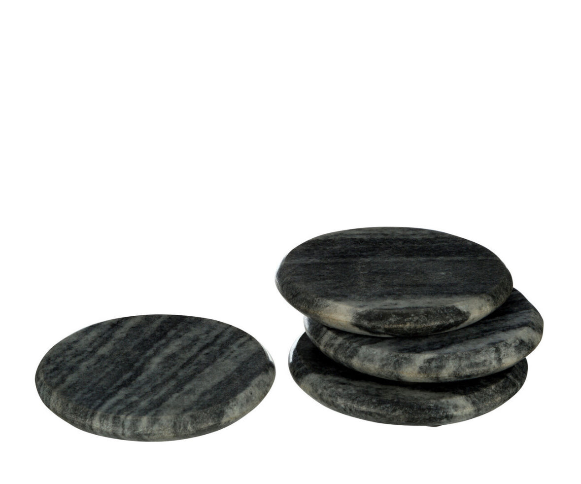 Marlon Set of 4 Grey Marble Round Coasters