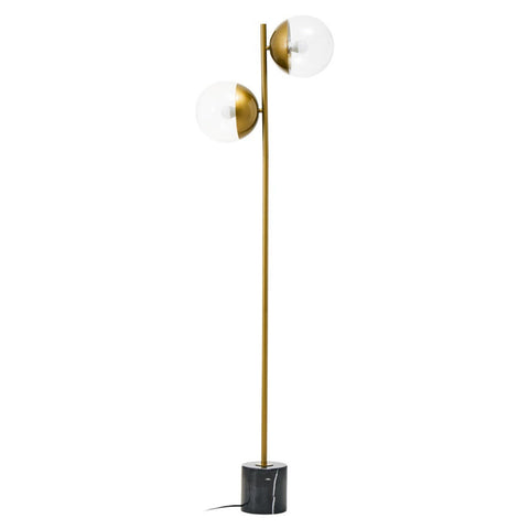 2 Bulb Gold Finish Metal Floor Lamp