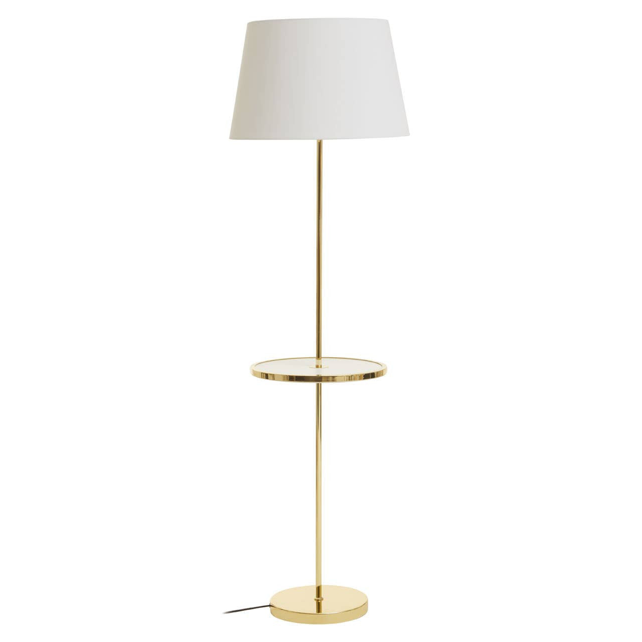 Stockton Shiny Brass Tapered Floor Lamp