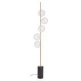 Abula Five Bulb Black Marble Base Floor Lamp