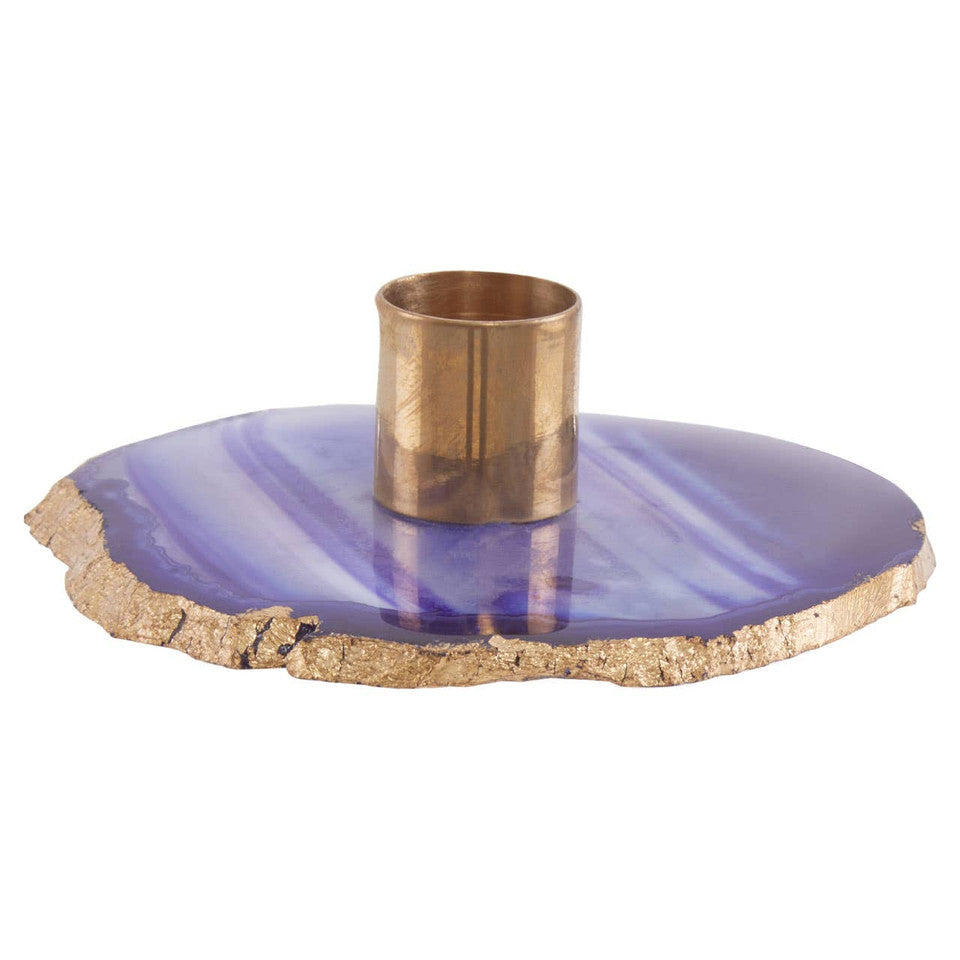 hasial Blue And Gold Candle Holder