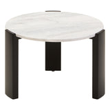 Palma Round White Marble Top Small Coffee Table