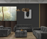 Aluxo Harlem Sofa Range in Steel Velvet 3 seater