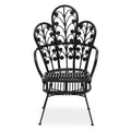 Jivul Black Natural Rattan Scalloped Back Chair
