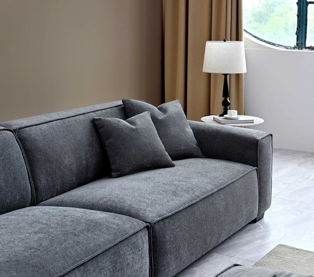 Aluxo Dakota Sofa Range in Charcoal Boucle