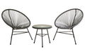 Grey 3 Piece Rattan Patio Set