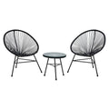 Black 3 Piece Rattan Patio Set