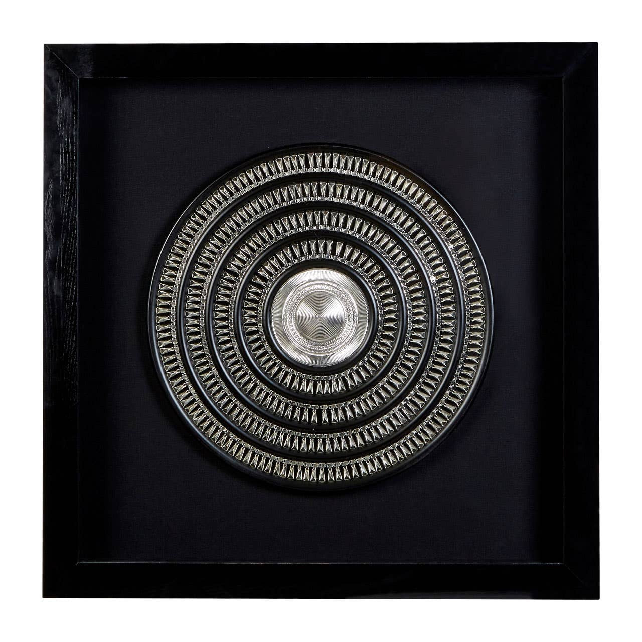 Nastle Framed Silver Disc Wall Art