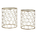 Set Of Two Honeycomb Side Tables.