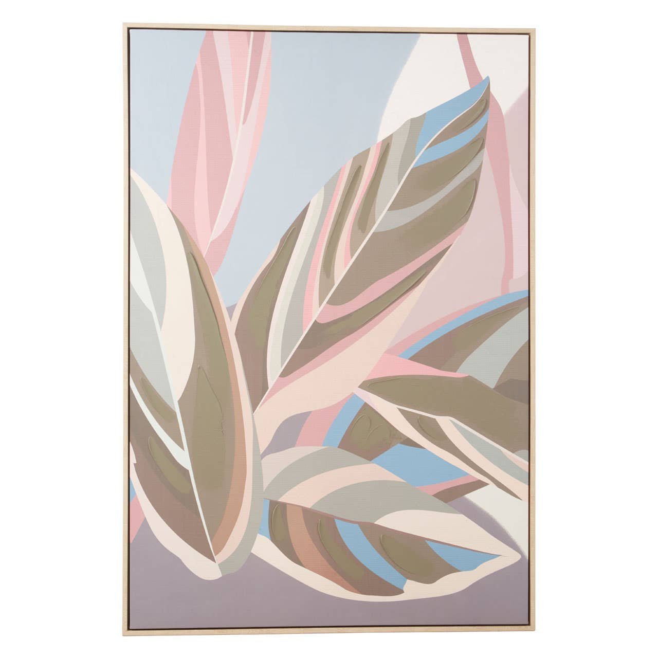 Asetto Pastel Leaves Canvas Wall Art